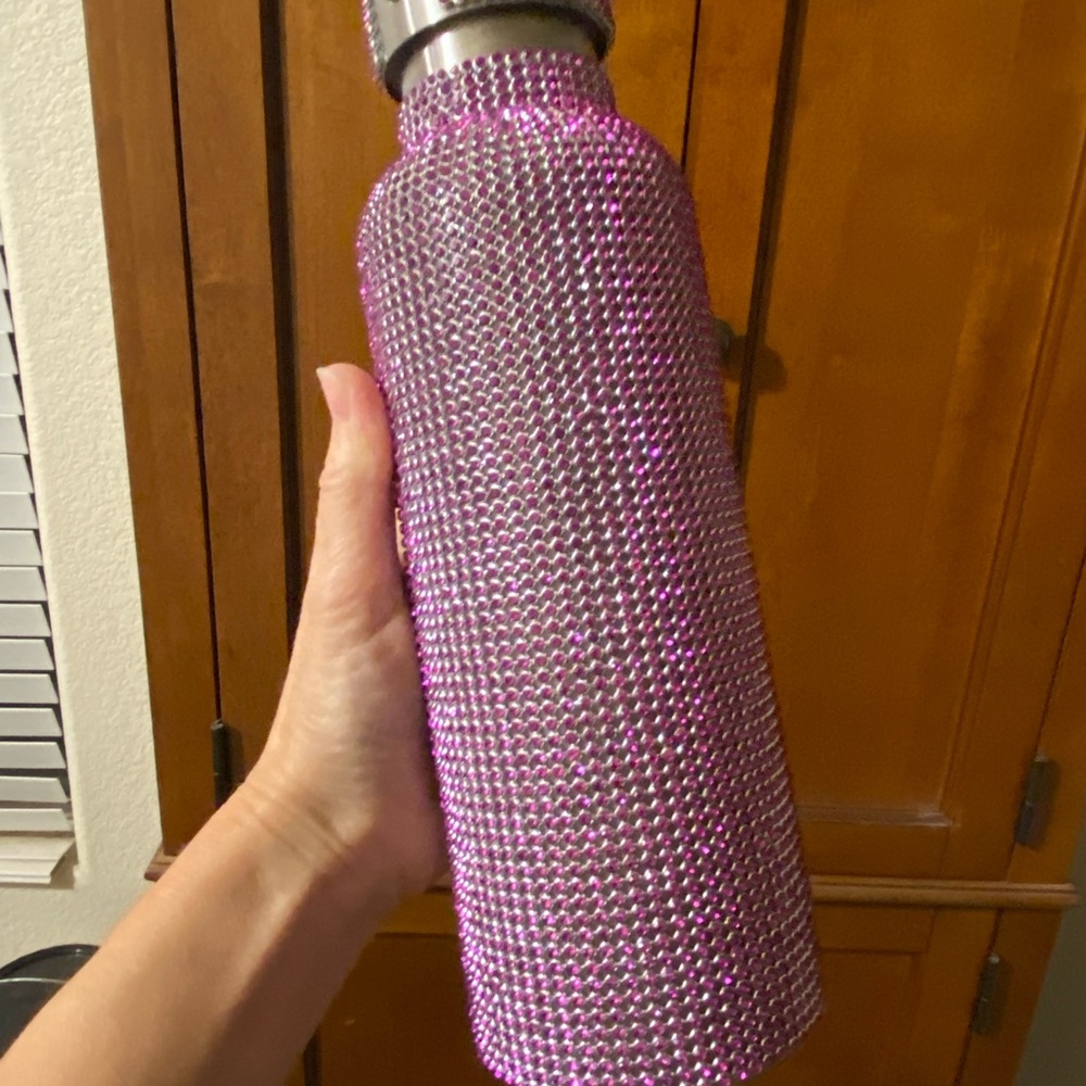 Tomo Brand Pink Rhinestone Water Bottle